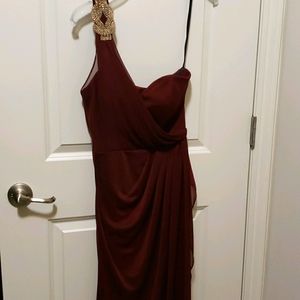 Long Burgundy Evening Dress